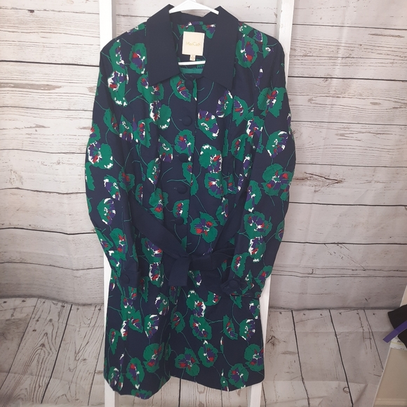 Modcloth Navy Floral Long Sleeve Dress NWOT - Picture 3 of 6